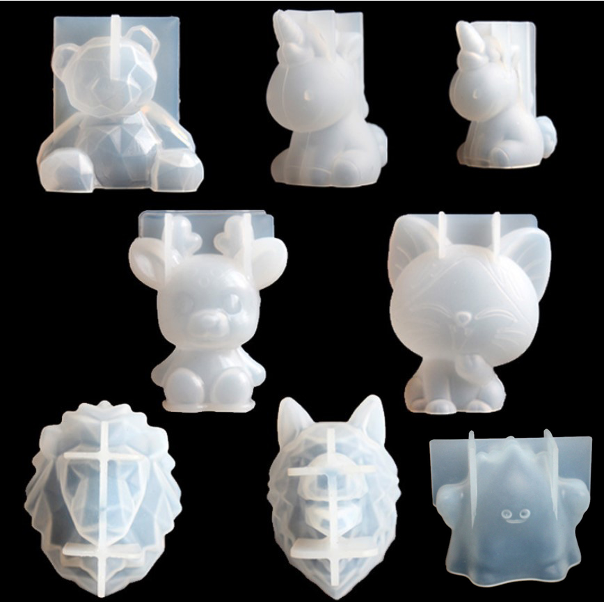 Candle Mold Silicone - Przezroczysty jednorożec silikonowe formy z żywicy