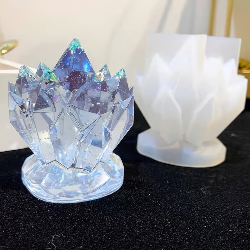 Candle Mold Silicone - 1 szt. Kryształowy klaster Dekoracyjna forma