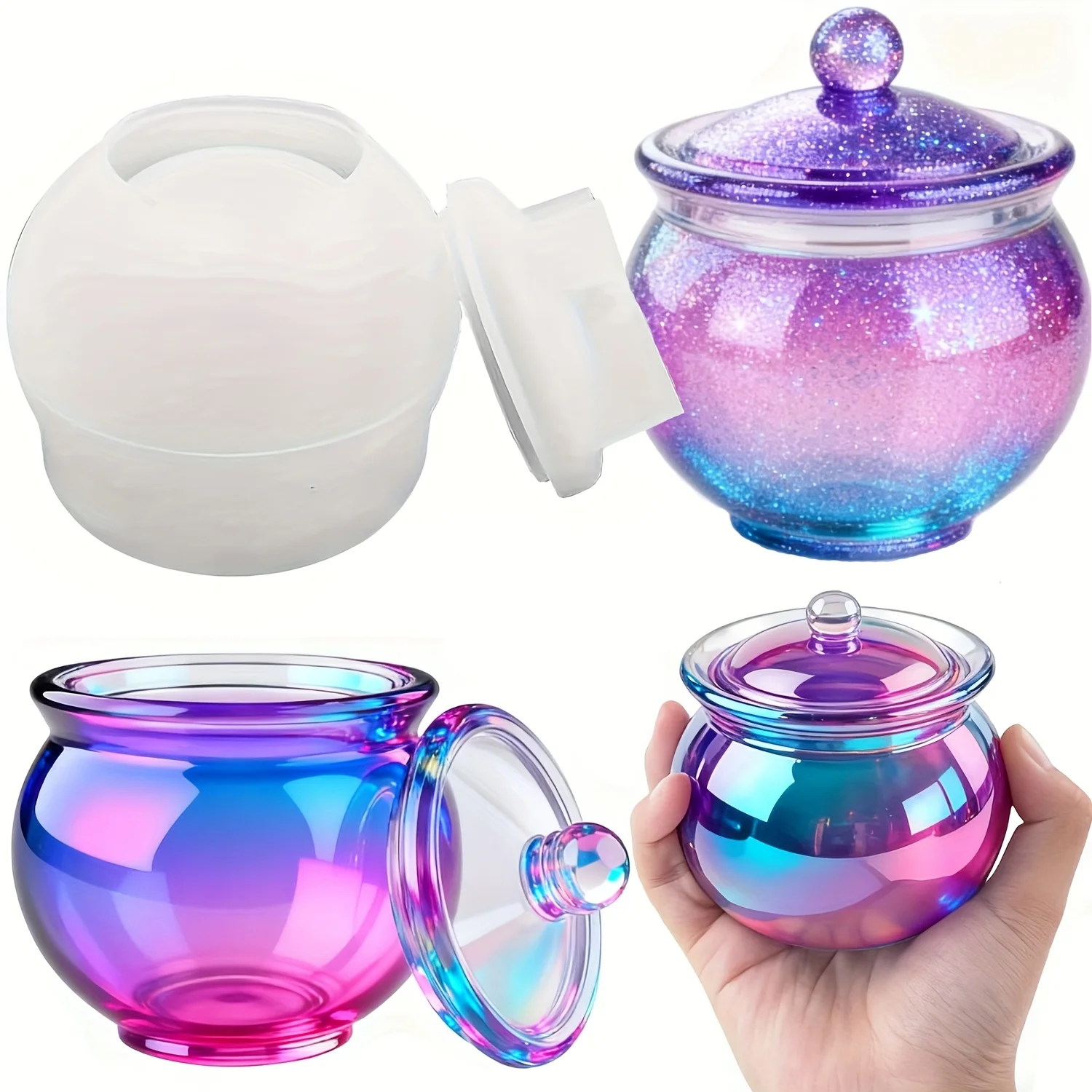 Candle Mold Silicone - 1 zestaw okrągłych form z żywicy